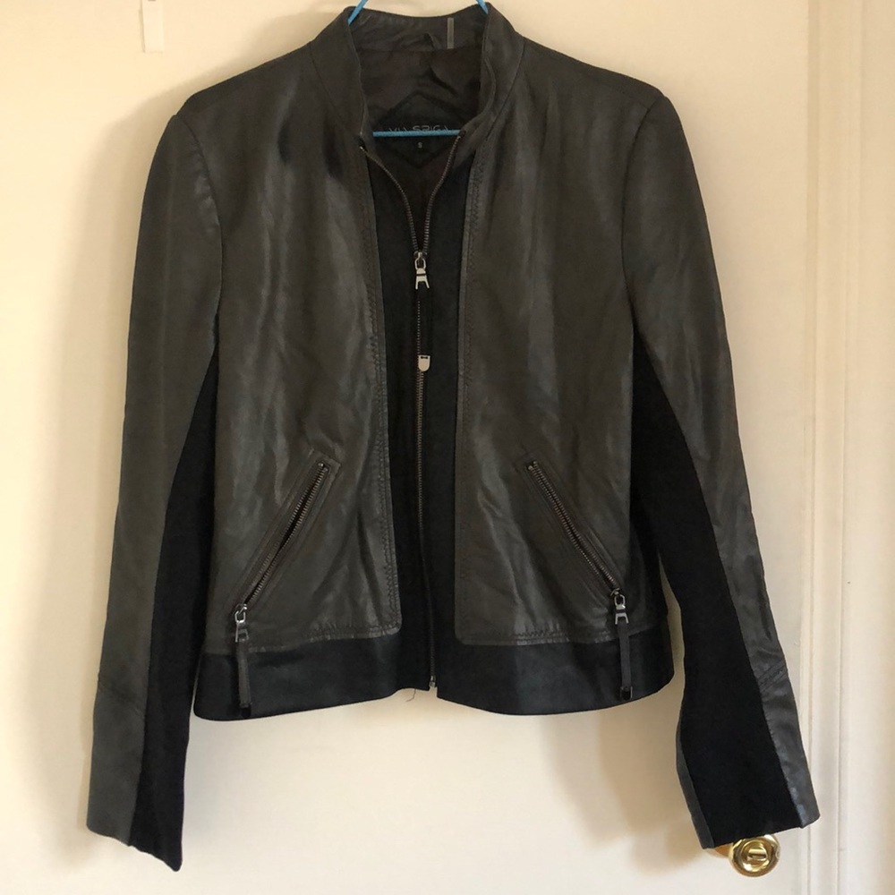 Via Spiga Black Leather Jacket